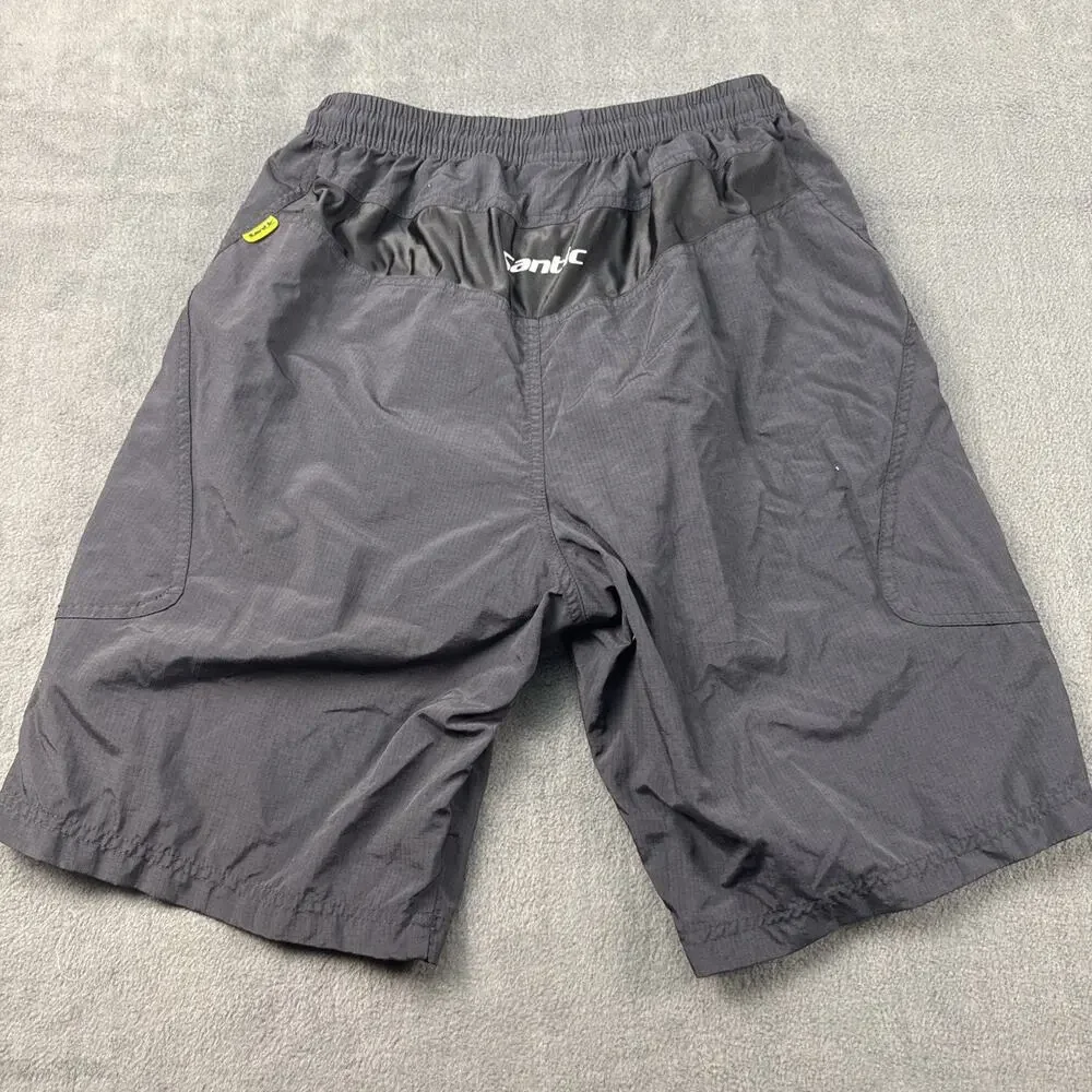 Santic Padded Shorts Mens Small Black Cycling MTB Mountain Bike Lined Cargo Zip